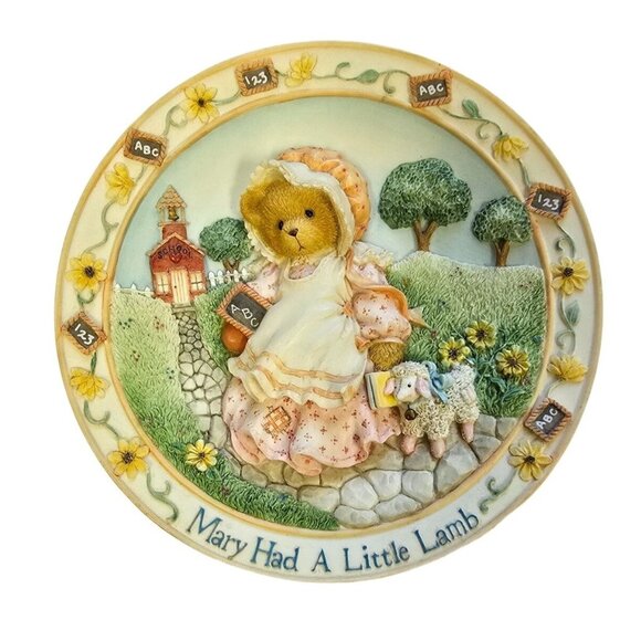 Vtg Cherished Teddies Mary Had A Little Lamb Plate Nursery Rhymes Collection - Picture 2 of 10
